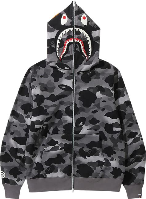 shark full zip hoodie bape.